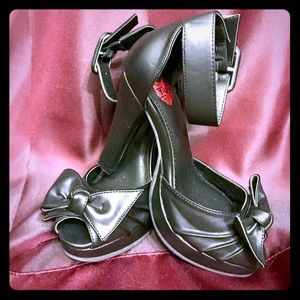 T.U.K. Ankle Strap Peep Toe Pumps